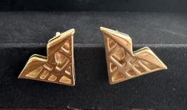 Dreieckige Vintage Colibra Ohrclips signiert
