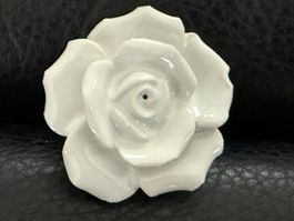 MÖBELKNOPF  Porzellan Rose weiss