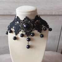 Halskette Gothic Spitze Collier Schwarz