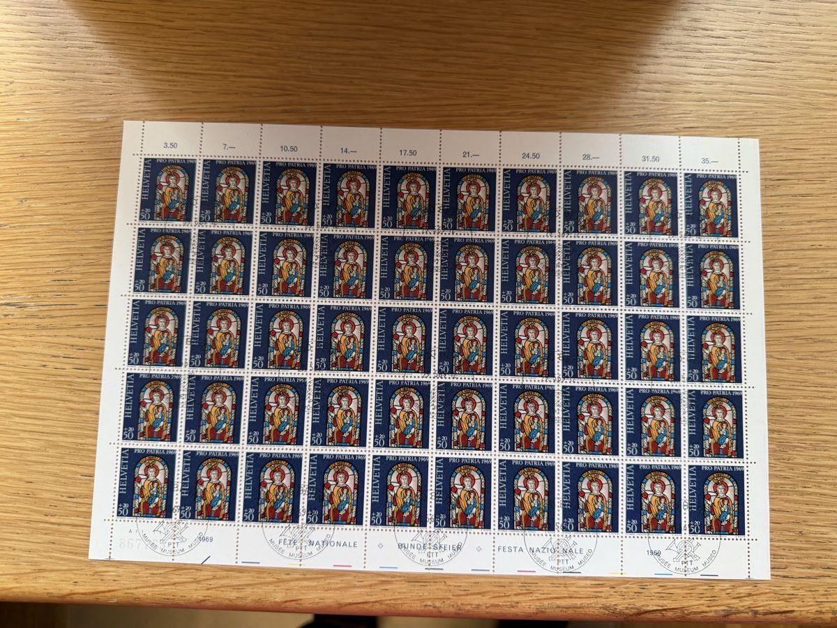 Alle Briefmarken: Pro Patria Bogen Satz 1969 – Neu (gemäss Beschreibung) aus Murgenthal von Tina_4055