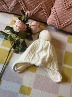 Soft, warm off white winter hat for 1-2years