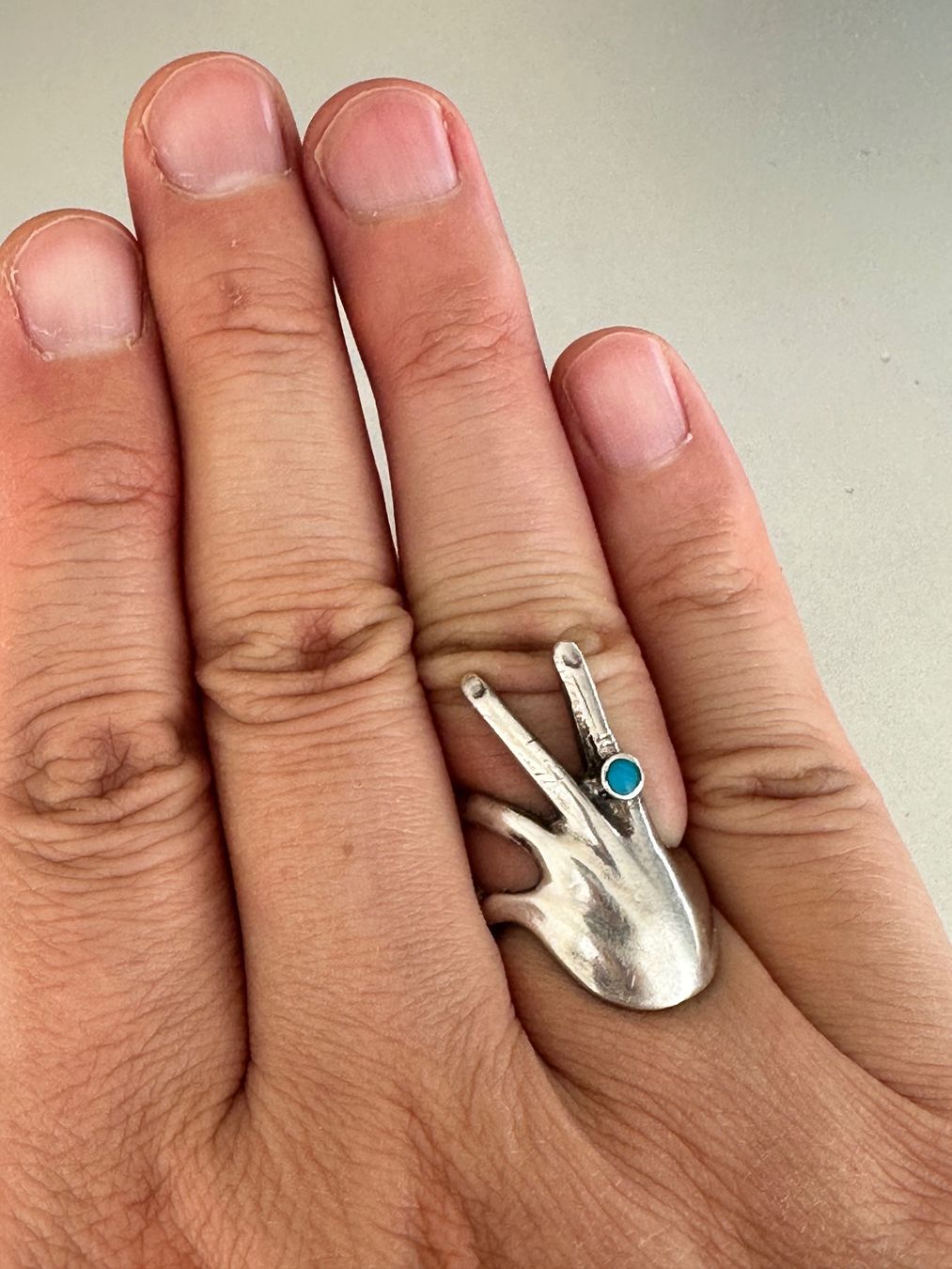 Anelli: Vintage 925er Silber Ring mit Türkis : 56 – Usato da Onex venduto da Antiqueshow 1