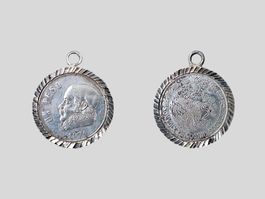 AB 1.- Un Peso Münze gefasst Silber