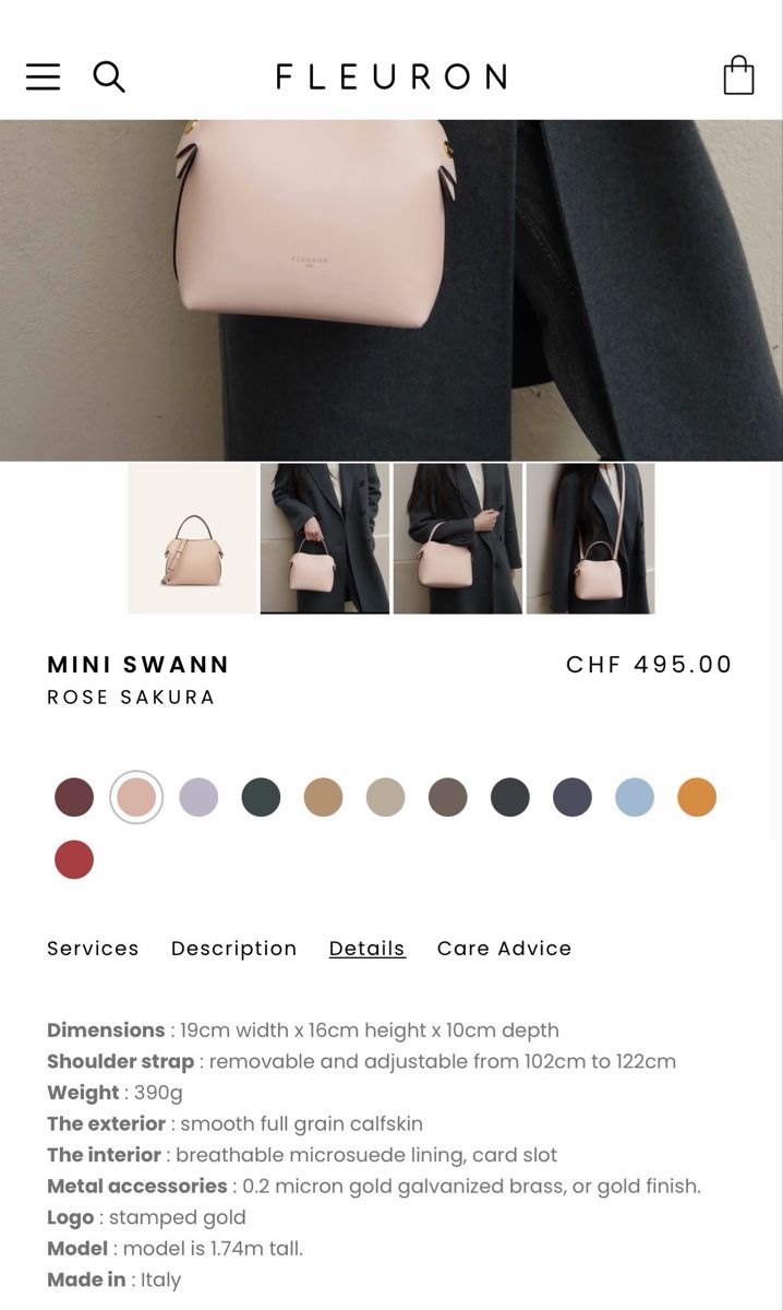 Taschen für Damen: Sac à main fleuron Paris mini Swann – Gebraucht aus Lausanne von Meganelausanne 3