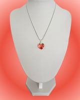 Damenhalskette mit Herz Anhänger Swarovski Kristall Peach