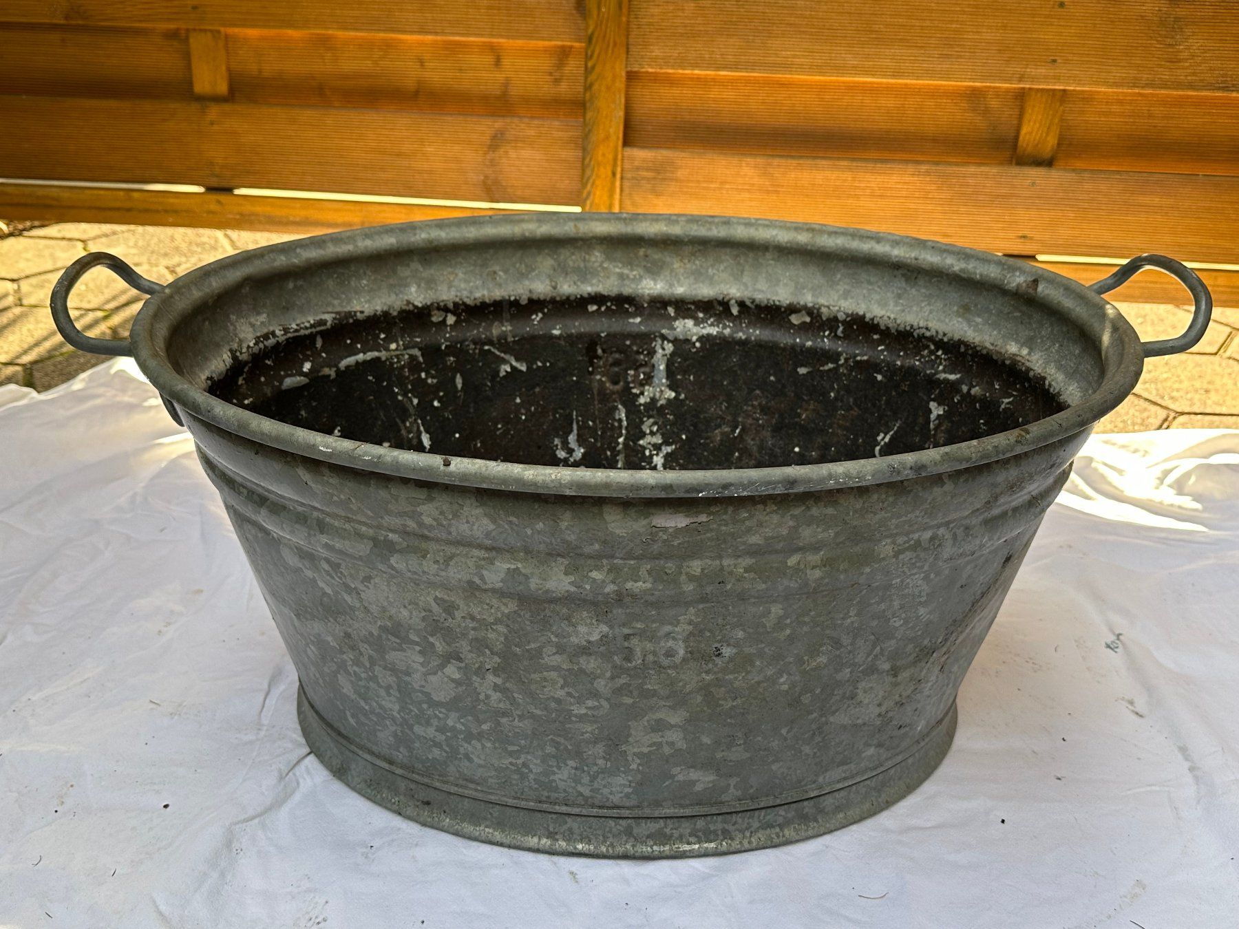 Sonstige Gartendekorationen: Alte Zink Zuber Gelte Eimer Wanne 56 Liter – Gebraucht aus Flüelen von Amazona03 1
