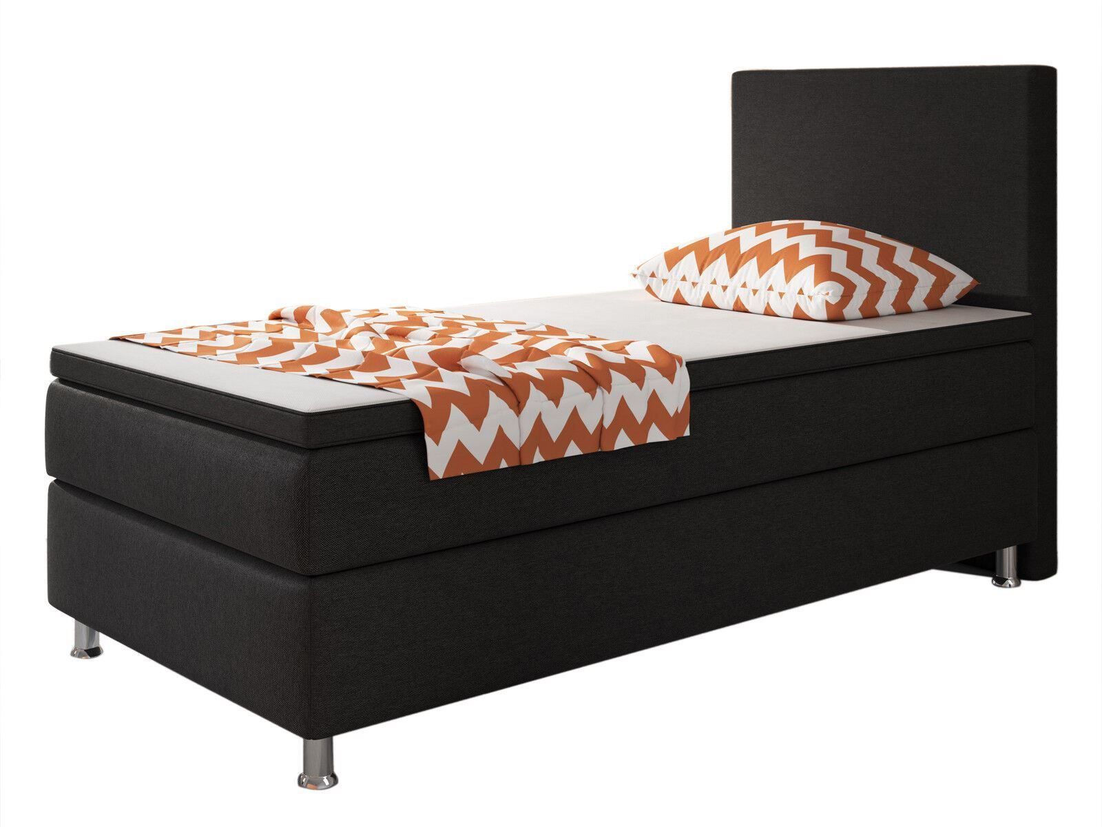 Betten: Boxspringbett 90x200 Schwarz Einzelbett Hotelbett Bett – Neu und originalverpackt aus Wallenwil von toesstal-vertrieb 3