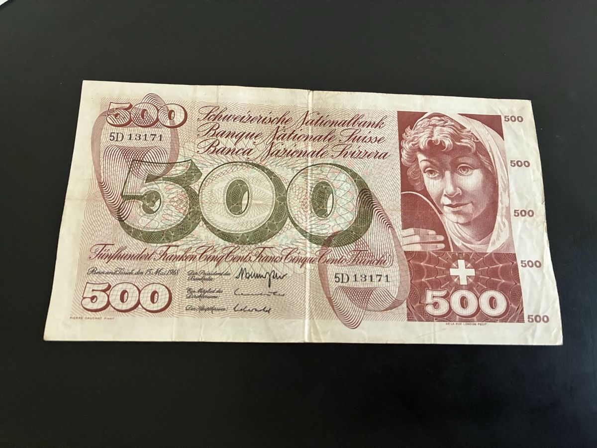 Billets de banque: 500 Franken 1968 – D'occasion à Dällikon par Woldbanknoten