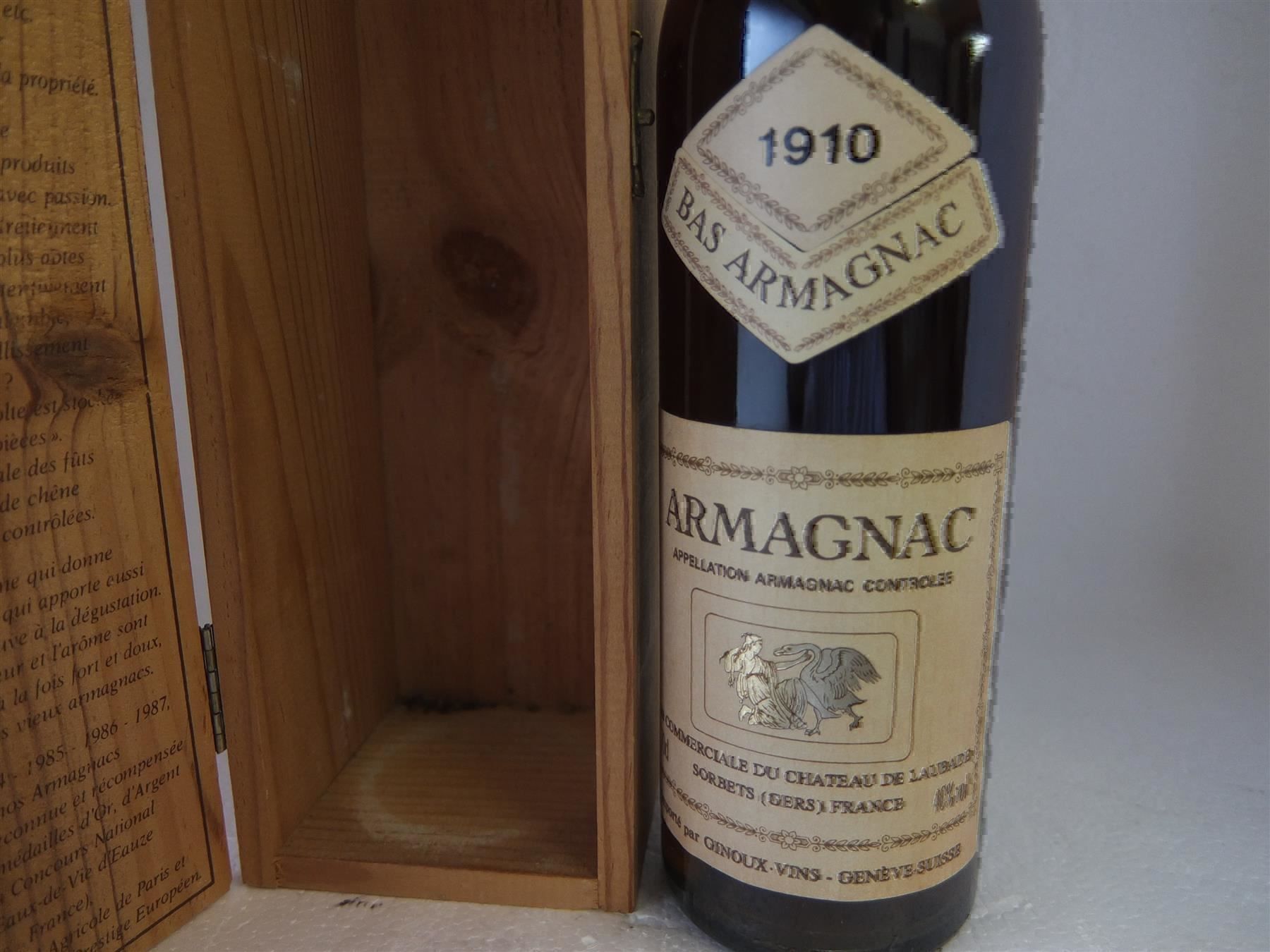 Bevande alcoliche: BAS Armagnac Laubade, 1910 – Nuovo e nell'imballaggio originale da Wöschnau venduto da Vinsale 2