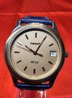 Tissot PR 50 mit blauem Lederarmband