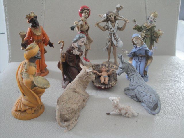 Figurines Nativité Noël - Crèche Résine Détaillée - Décoration Religieuse - Pour Table, Étagère, Cheminée - 3