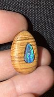 Opal anhänger mit Olivenholz