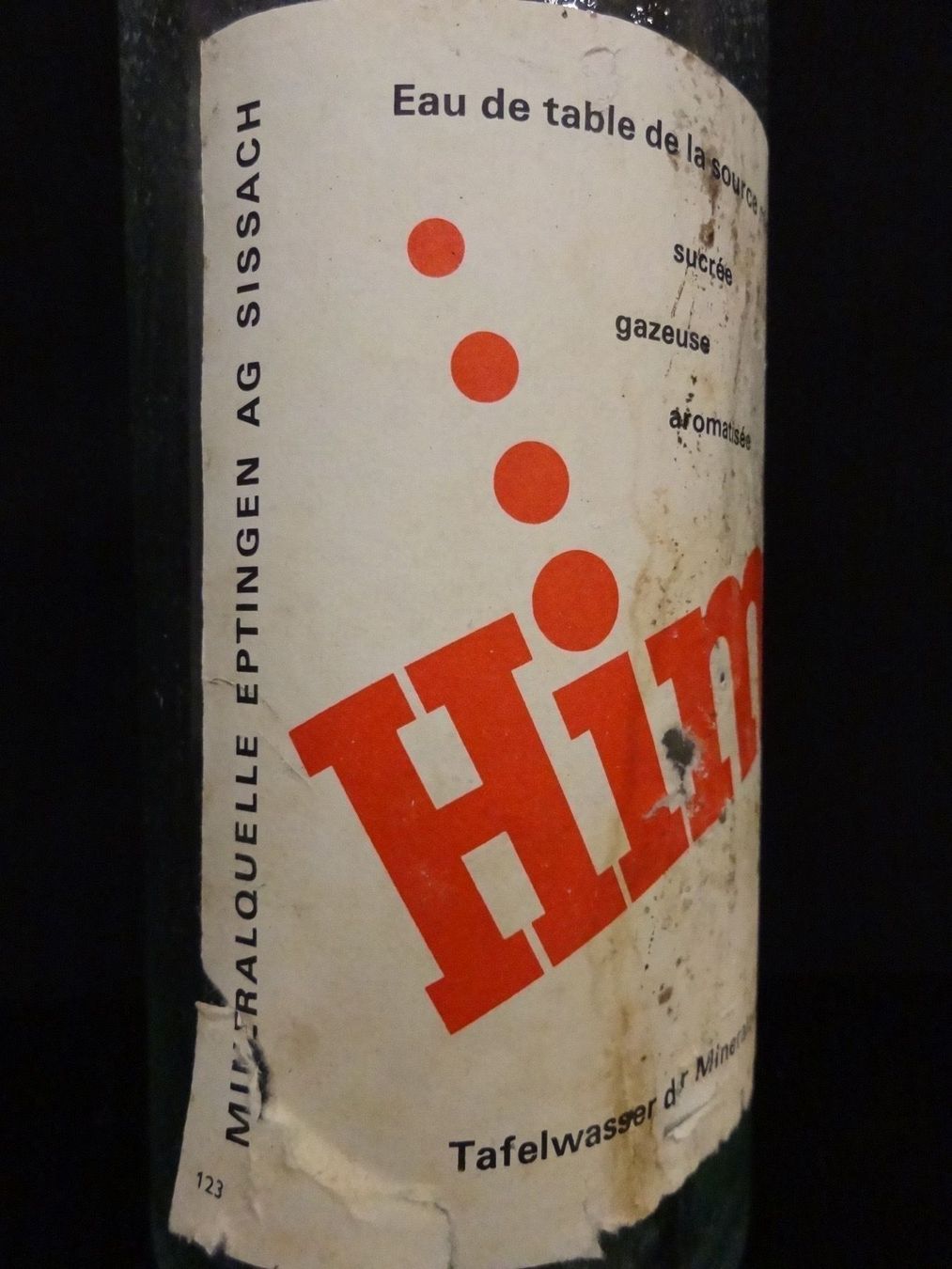 Flaschen: alte Flasche HIMBI EPTINGEN SISSACH 1955 – Gebraucht aus Kerzers von Flaschenposten 1