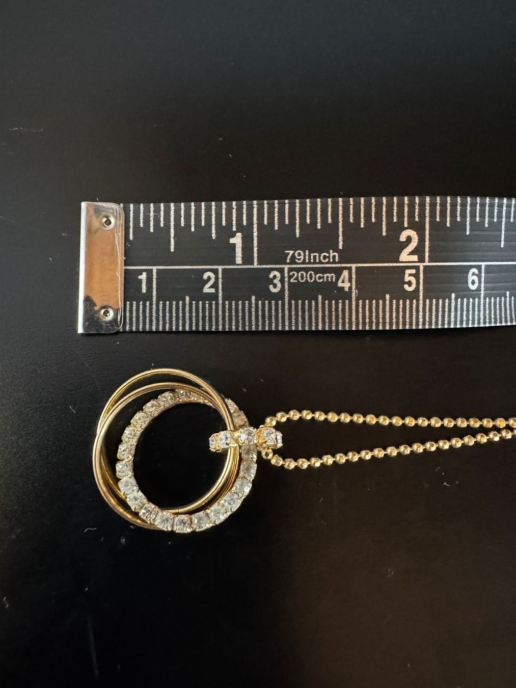 Catenine: A/C Halskette goldfarben mit Strass-Ringen – Usato da Winterthur venduto da Dejv 4