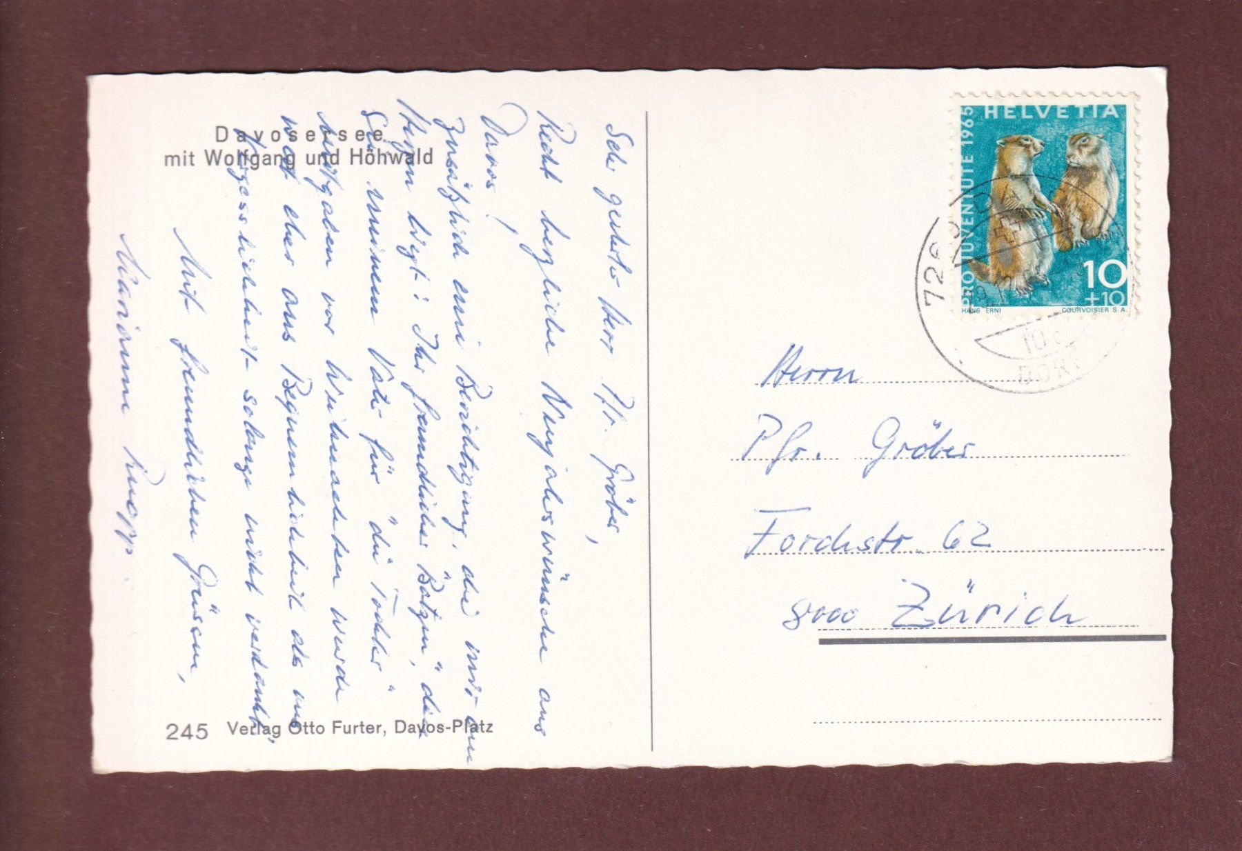 Cartes postales: Davos - DAVOSERSEE - 1965 – D'occasion à Pully par nicecards-shop 1