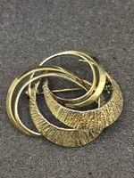 Vintage Gold Duble Brosche 80er Jahre Top