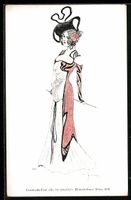 Theo Zasche: Elegante Dame in fliessende