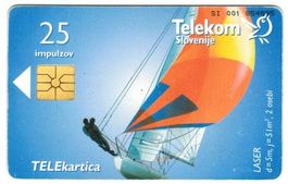 Telefonkarte Slowenien Chip-100 Segelschiff