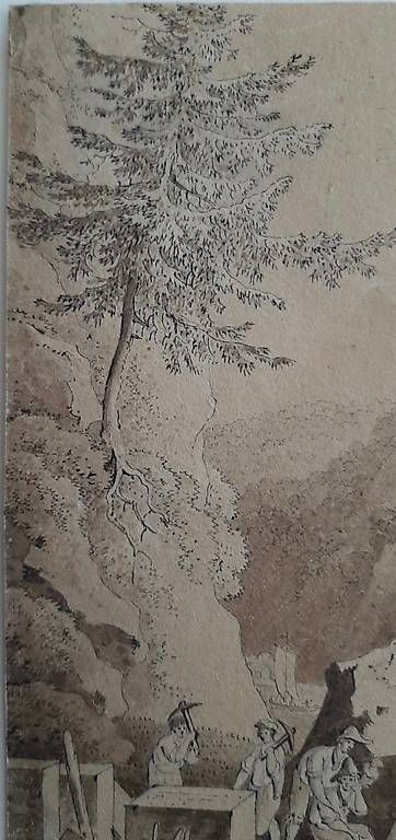 Dipinti: Dessin l'école d'Adrian Zingg - Herrnskretschen -circa 1780 – Usato da Sion venduto da Gravure8283 2