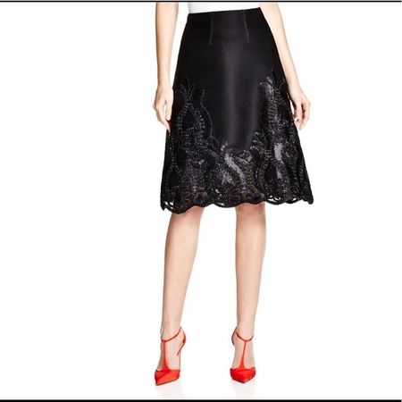 Maje embroidered black skirt, new with tags