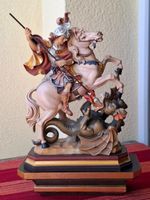 Hl.Georg Holzfigur handgeschnitzt auf Sockel, Toni Baur Rar