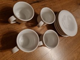 4 Alessi Espressotassen mit Unterteller neu