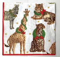 NEU Serviette Wildtier Afrika Tiger Zebra