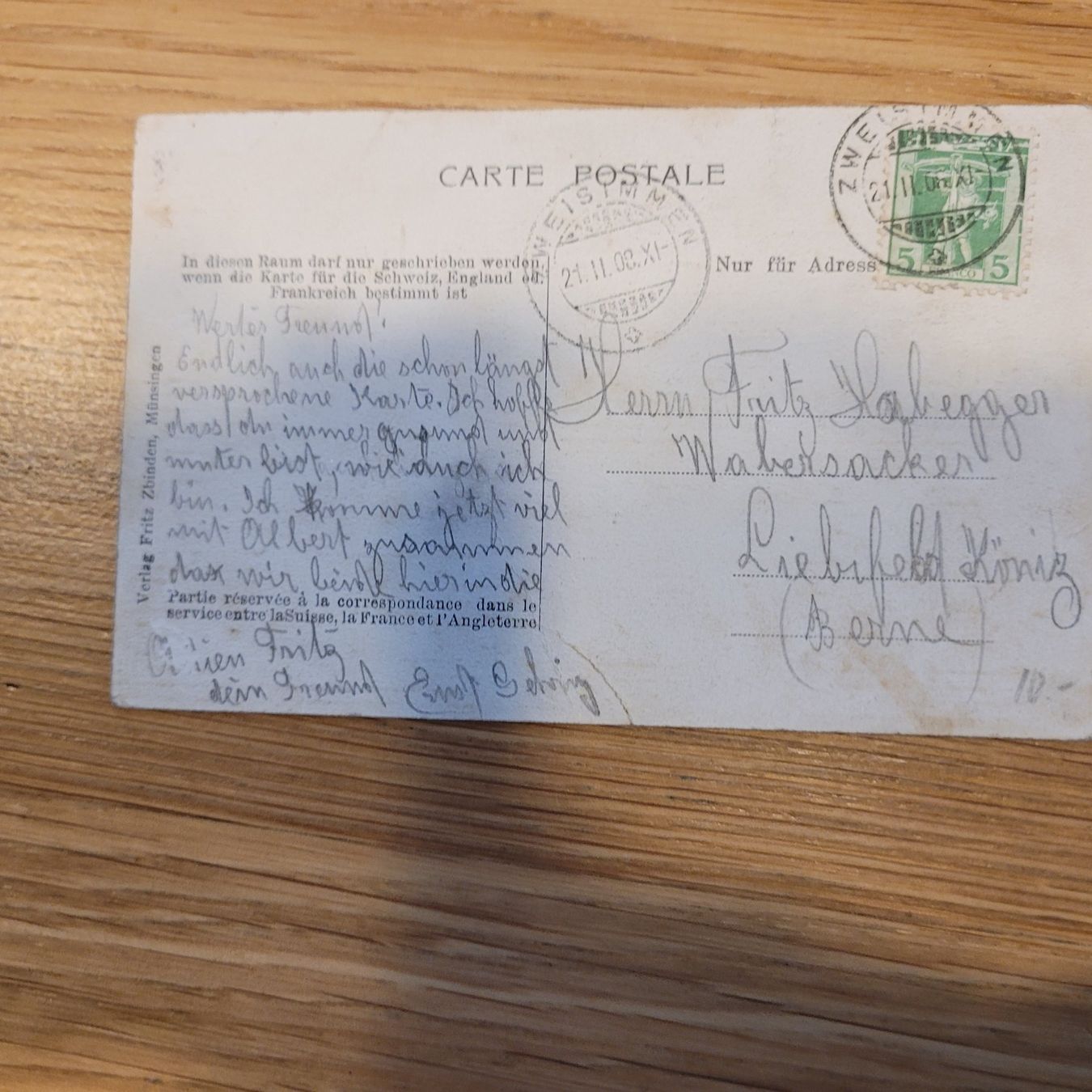 Cartes postales: Carte Postale Zweisimmen 1908 Bern – D'occasion à Biel/Bienne par Destockweb 1