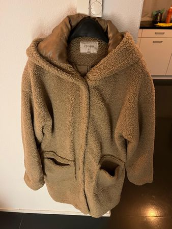 Cream Teddyfell Jacke