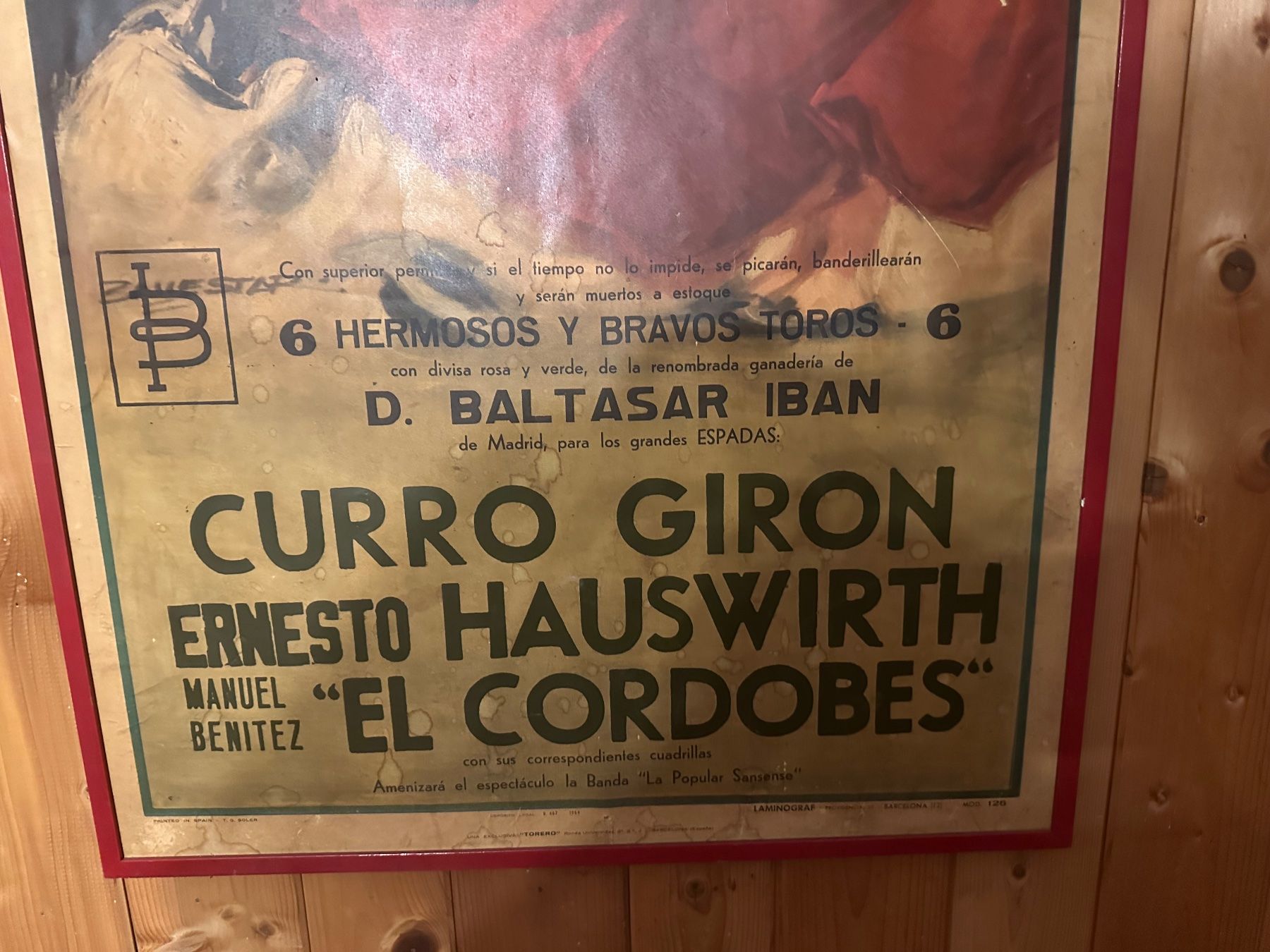 Foto & Immagini: Original Corrida poster from 1964 Barcelona – Usato da Mendrisio venduto da Ul_fonta 1