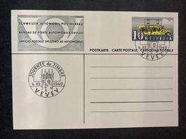 Schweiz 1949 Ganzsache Postauto Tag der Briefmarke Vevey
