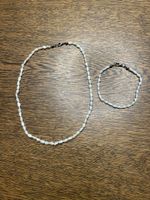 Elegantes Set: Süsswasserperlen Kette & Armband, Top Zustand