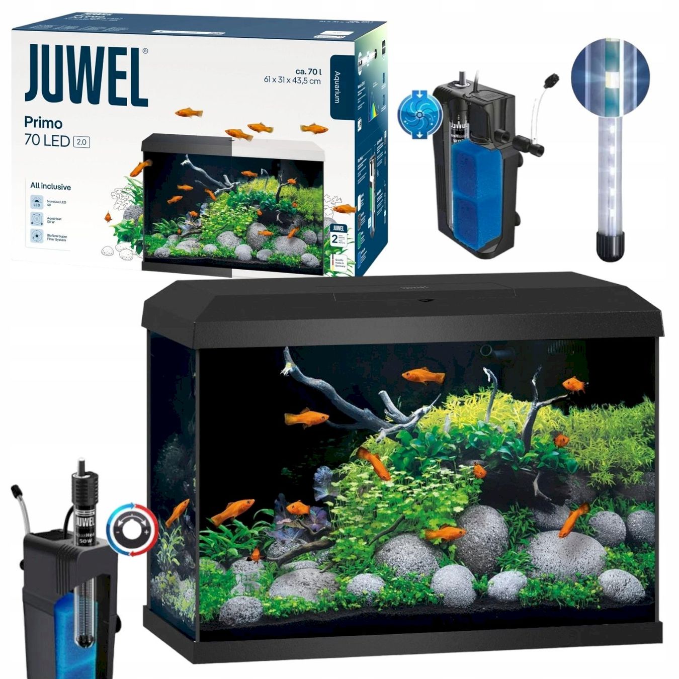 Acquari: Juwel Primo 70 LED 2.0 Aquarium schwarz – Nuovo e nell'imballaggio originale da Bottighofen venduto da zaap 1