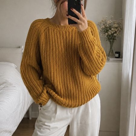Damen Pullover Senfgelb Strick Grösse XS top Zustand