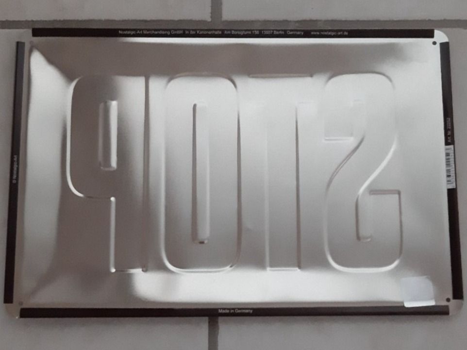 Insegne: STOP Blechschild. 30×20 cm – Nuovo (secondo la descrizione) da Buchs AG venduto da Cuescu 1