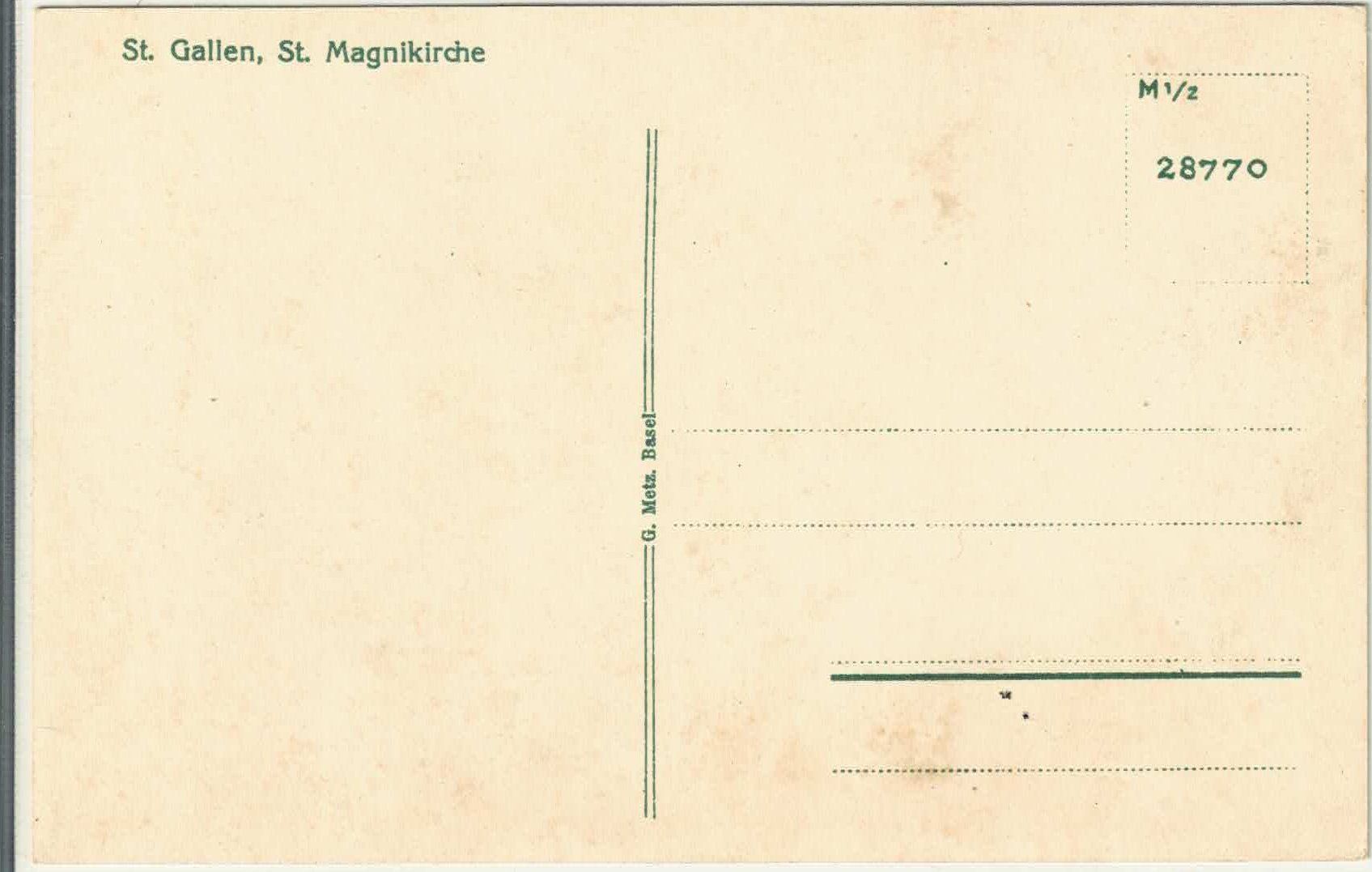 Cartoline postali: St. Gallen - St. Magnikirche - Litho – Usato da Ettingen venduto da Kartenplanet 1