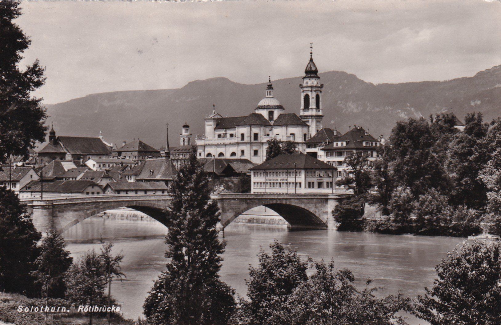 Ansichtskarten: Solothurn Rötubrücke  1953 – Gebraucht aus Cormoret von Pascalll2001