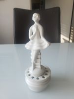 Porzellan Blumenständer Figurine, Vintage Keramik Vase