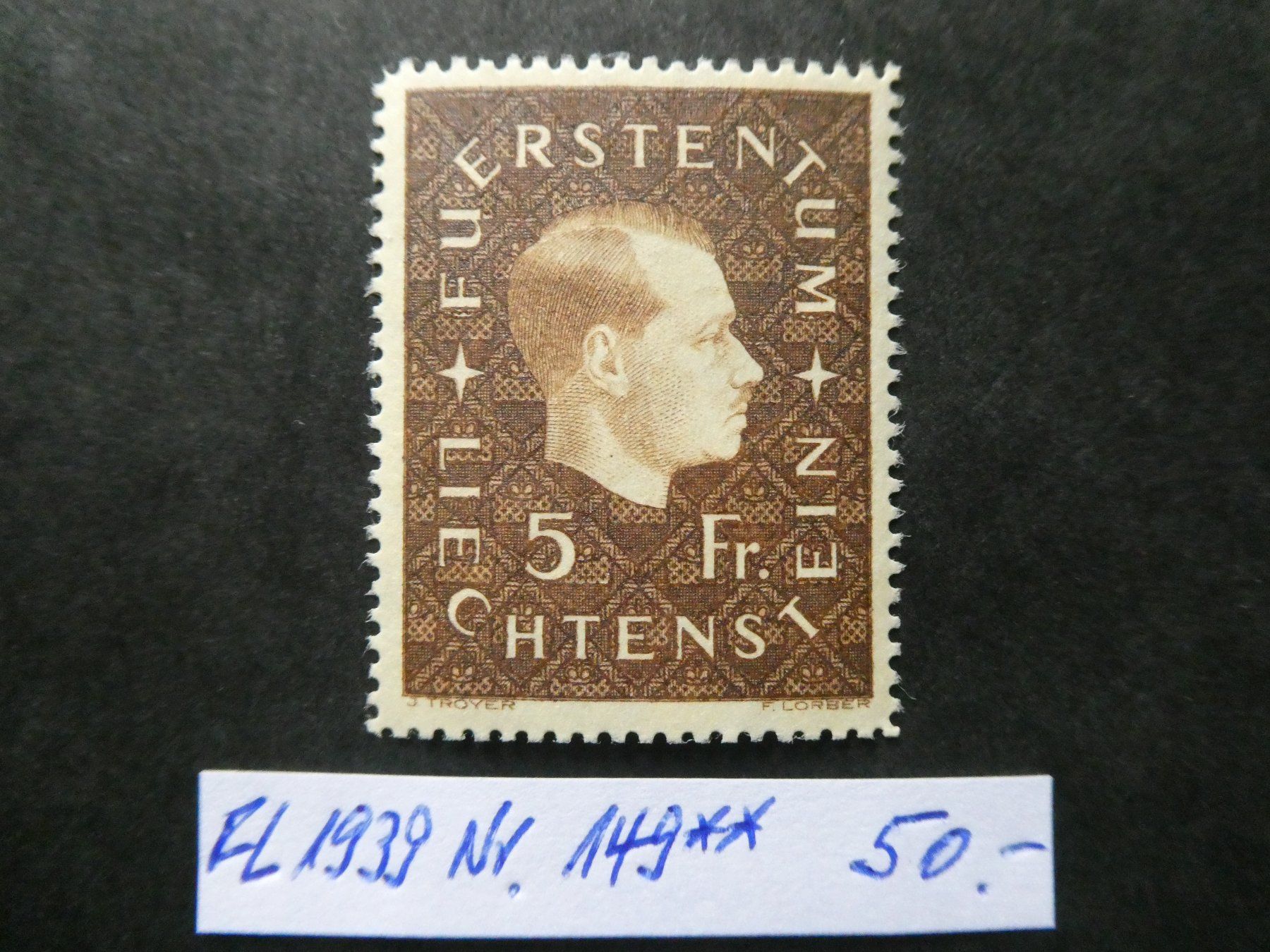Tutti i francobolli: FL 1939 Nr. 149 postfrisch – Usato da Lausen venduto da Herbamare01