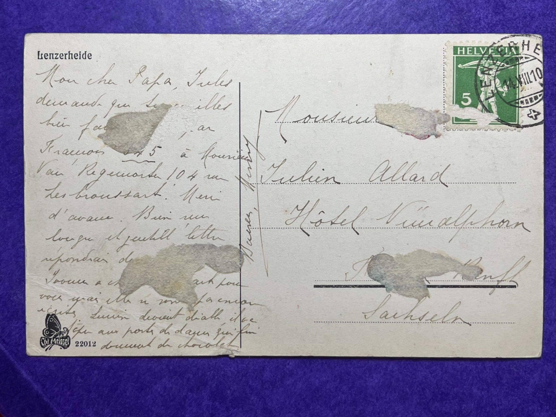 Cartoline postali: Lenzerheide - Inselchâlet - 1910 – Usato da Steg VS venduto da _vinci_ 1