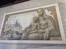 Banknote Banque de France 1000 Francs 1943 Déméter