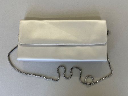 BRUNATE Handtasche, Clutch, Portemonnaie, weiss/silber