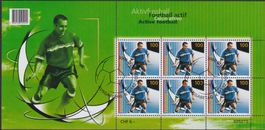 2008, Nr.1265 Zierbogen (Fussball) mit Ersttags-Stempel.