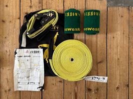 GIBBON Classic Slackline mit Ratsche & Baumschutz - komplett