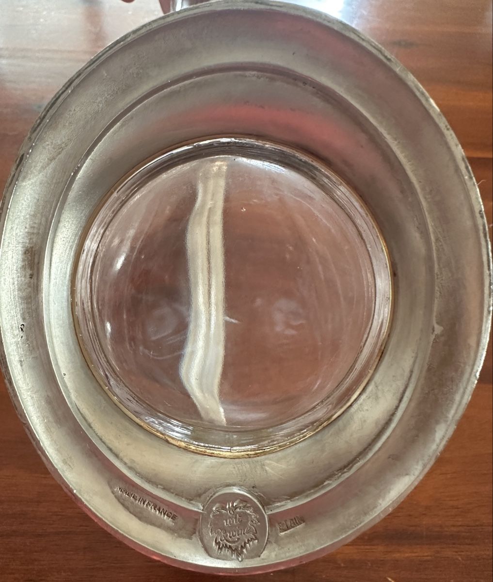 Caraffe: Edle Vintage Karaffe, Glaskaraffe mit Zinnapplikationen – Usato da Männedorf venduto da Brk 2