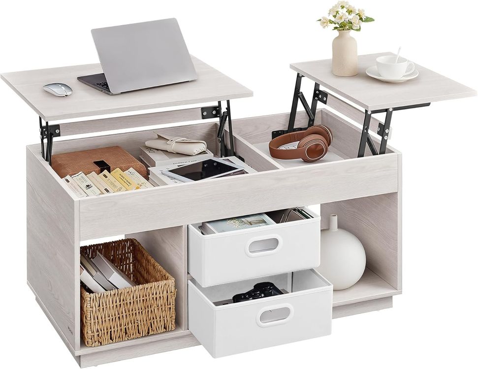 Höhenverstellbarer Couchtisch mit Stauraum LIVONA 1