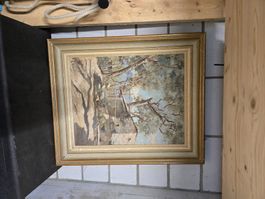 Ölgemälde Landschaft Südländer Bauernhaus signiert E.Bach...