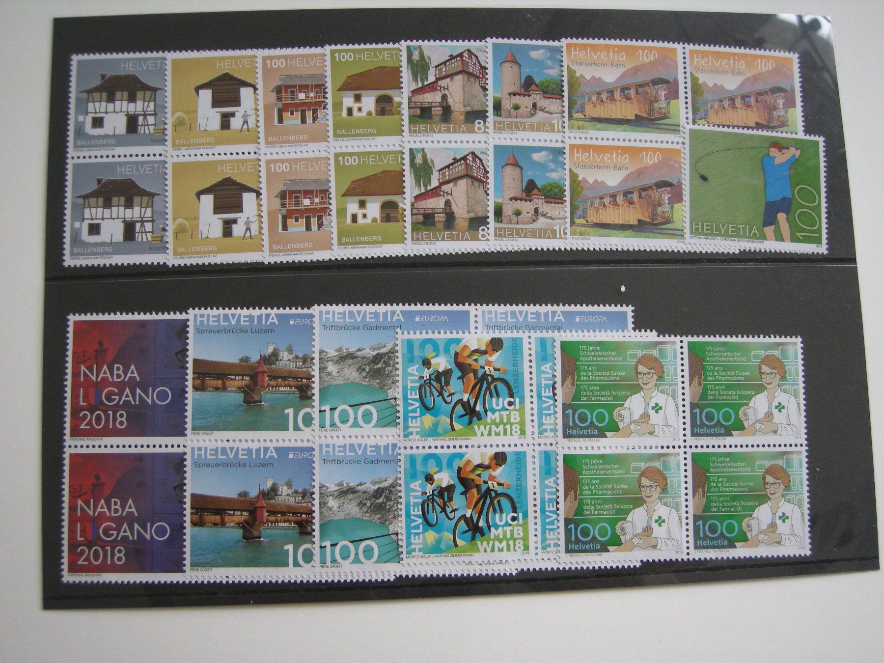 Tous les timbres: 2018 EMISSION 2, 4er BLOCKS POSTFRISCH, FRANKATUR, postpreis – D'occasion à Rüti ZH par jupi1945