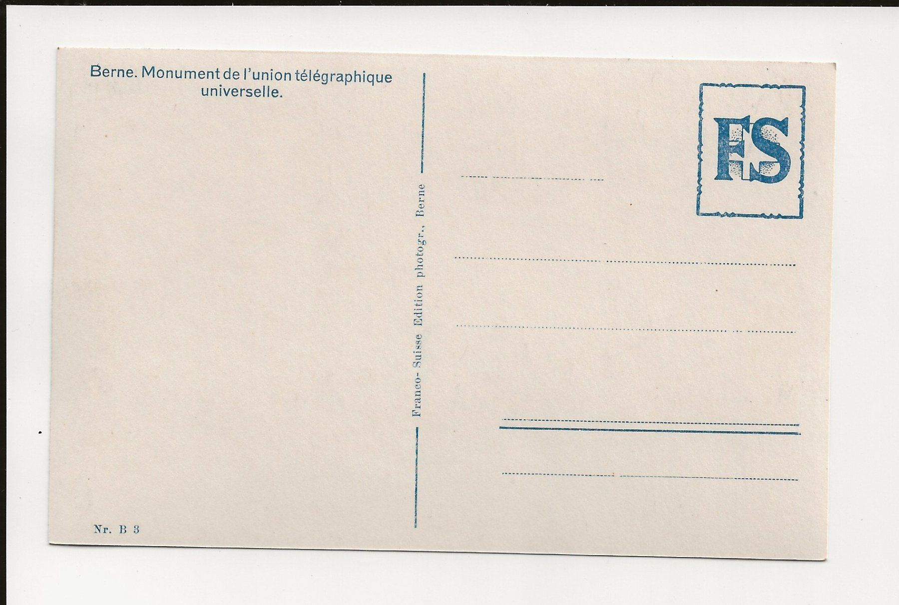 Cartoline postali: AK ca.1920 Bern Welttelegraphen-Denkmal 🤓 – Usato da Greifensee venduto da 315WDO 1