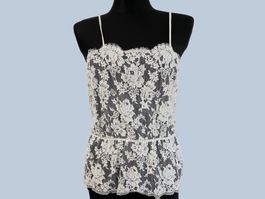 Top Spitze M/L champagne HABELLA Switzerland VINTAGE 1980s